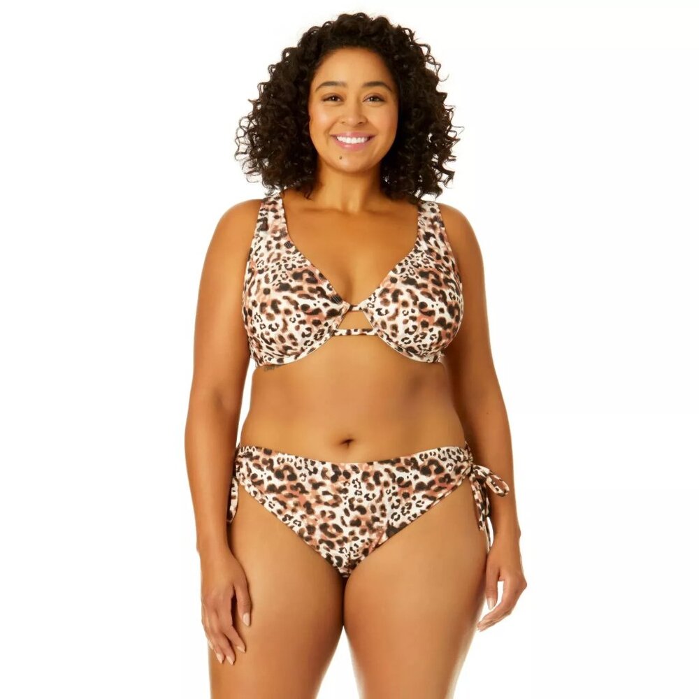 Time and Tru Leopard Print Bikini Set in Brown and Black